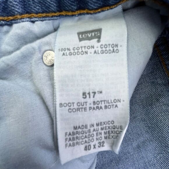 Levis 517 Bootcut Jeans Mens 40x32 Blue Denim Medium Wash Western Workwear - Picture 7 of 14